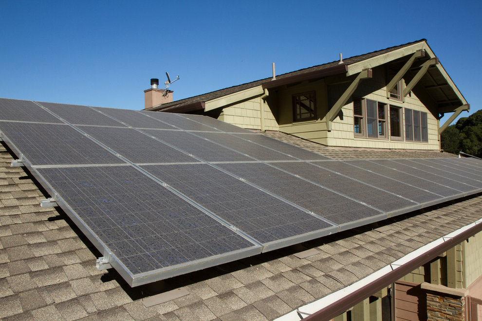 Solar panels on cool roof